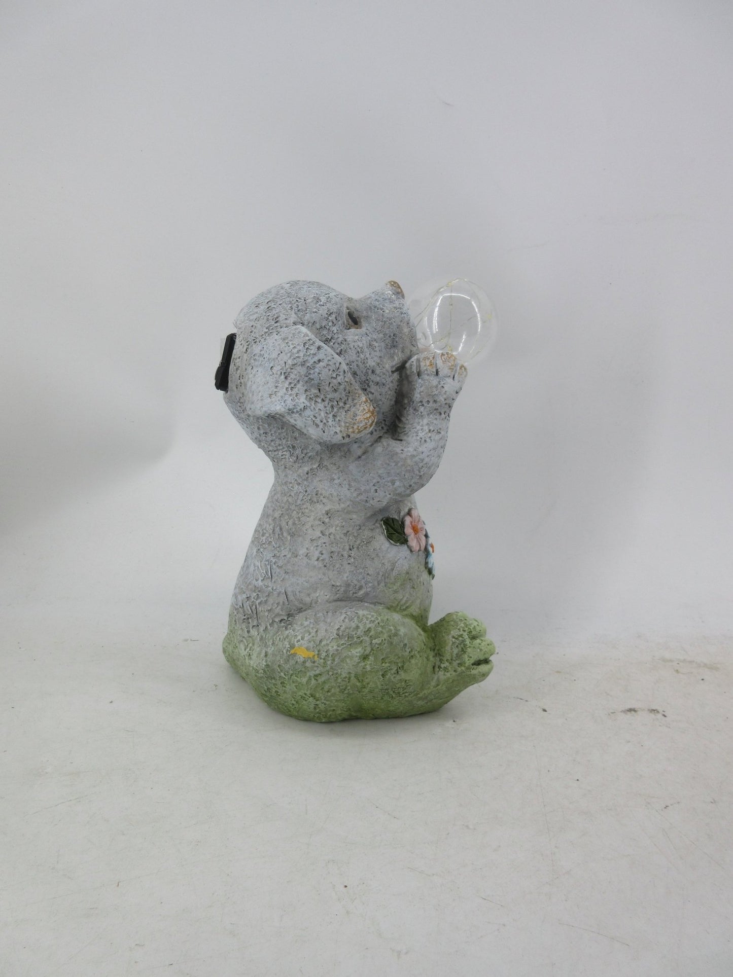 Solar Garden Statues with LED Lights Dog Frog Gnome Highland Cow Rabbit Cat Bear Collection KHSOLAR01 - with Dog with Globe Solar Light | Sold by Uncle Wiener's Wholesale