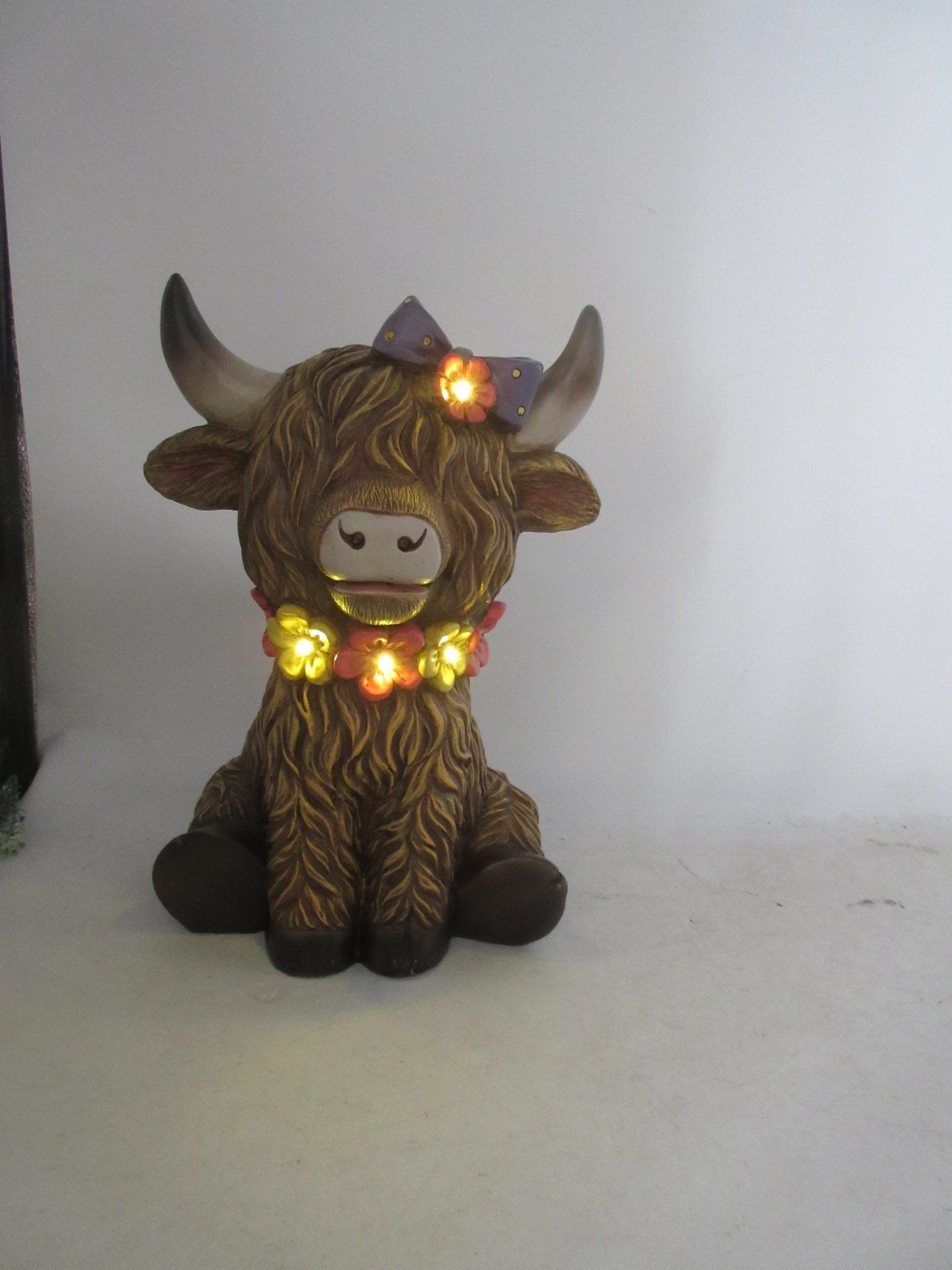 Solar Garden Statues with LED Lights Dog Frog Gnome Highland Cow Rabbit Cat Bear Collection KHSOLAR01 - with Rabbit Holding Flowers Solar Light | Sold by Uncle Wiener's Wholesale