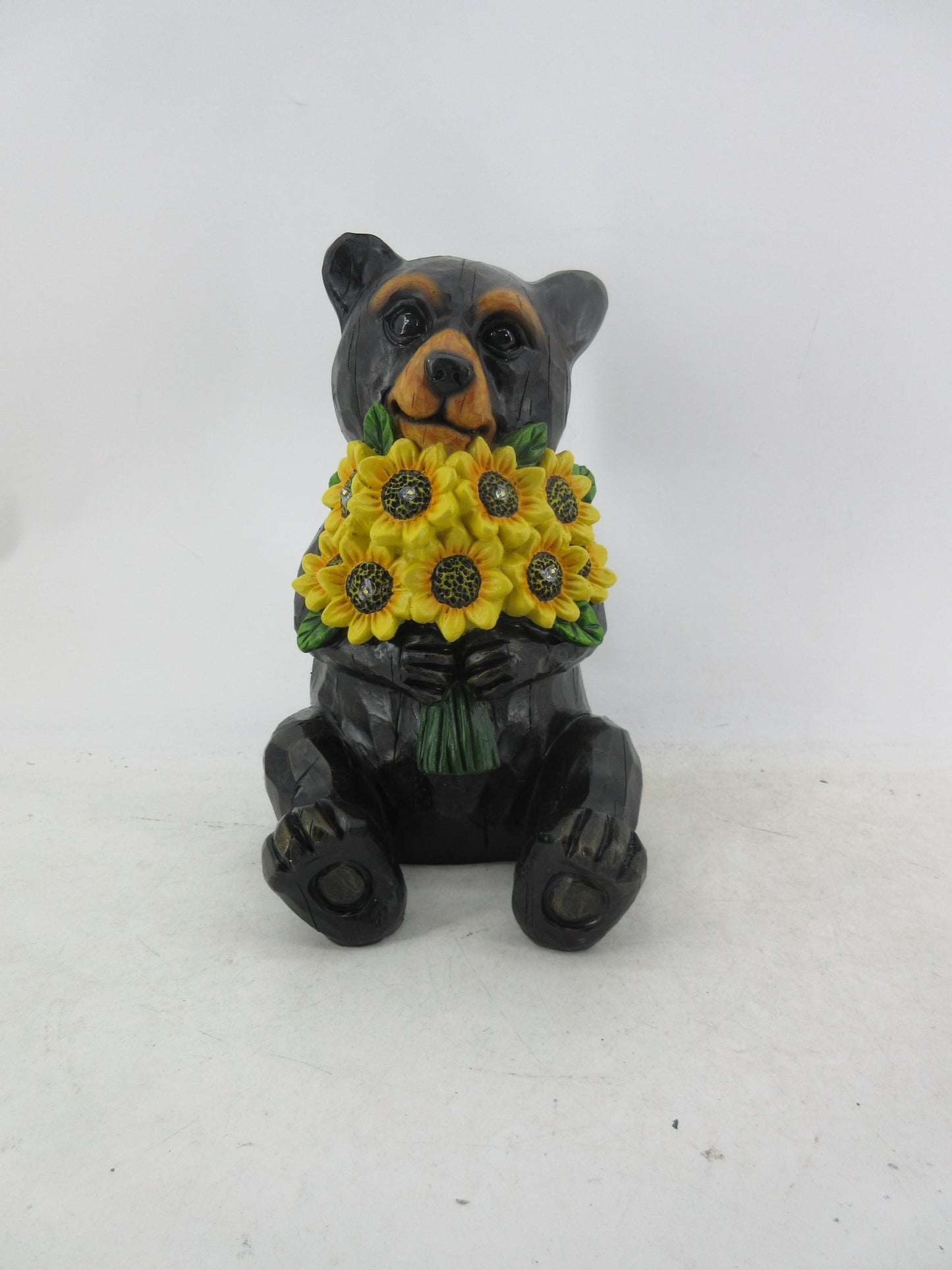 Solar Garden Statues with LED Lights Dog Frog Gnome Highland Cow Rabbit Cat Bear Collection KHSOLAR01 - with Bear with Sunflowers Solar Light | Sold by Uncle Wiener's Wholesale