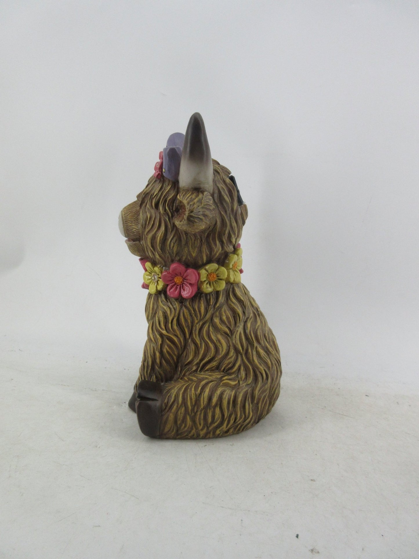 Solar Garden Statues with LED Lights Dog Frog Gnome Highland Cow Rabbit Cat Bear Collection KHSOLAR01 - with Highland Cow Floral Solar Light | Sold by Uncle Wiener's Wholesale