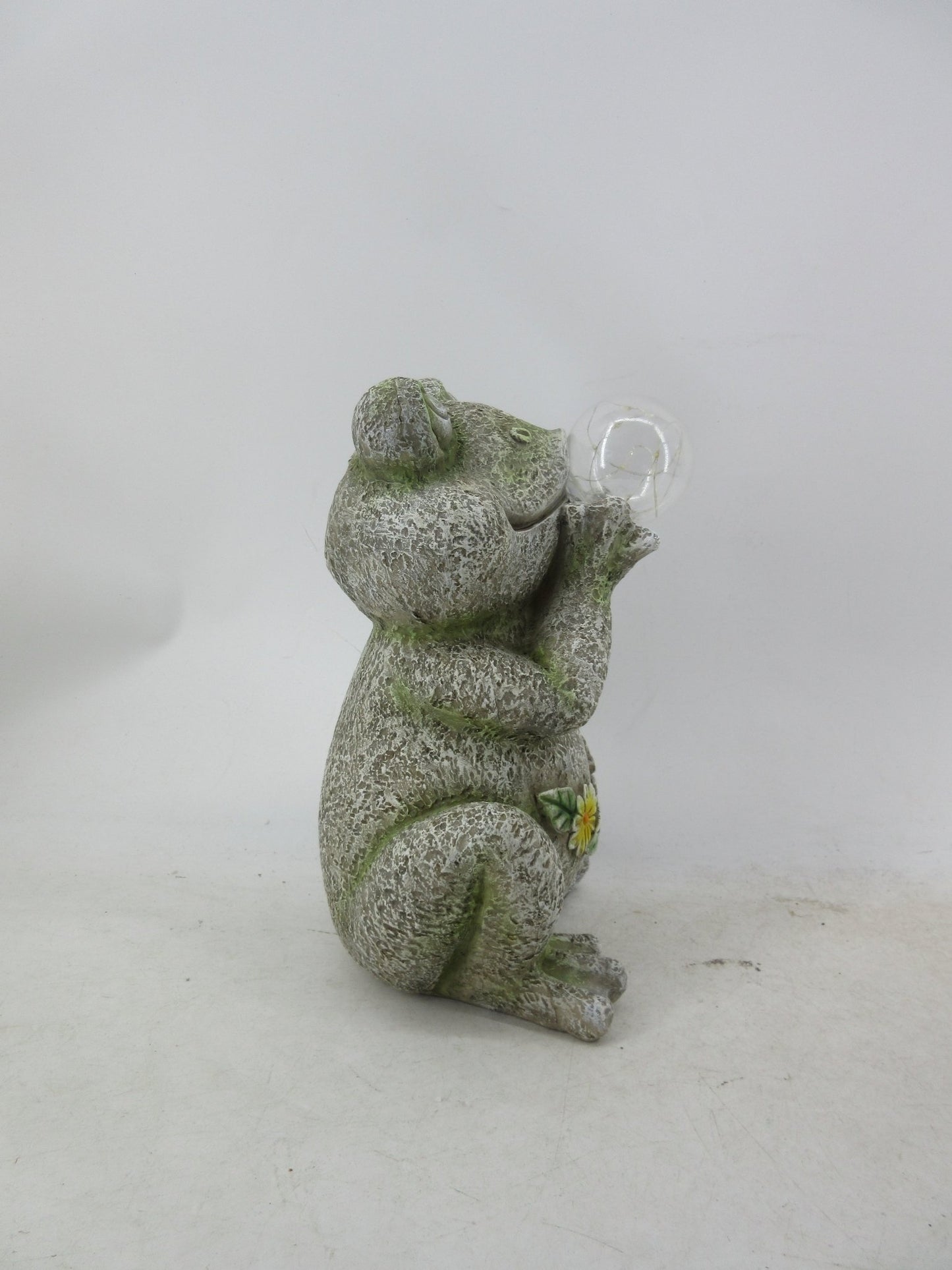 Solar Garden Statues with LED Lights Dog Frog Gnome Highland Cow Rabbit Cat Bear Collection KHSOLAR01 - with Frog with Globe Solar Light | Sold by Uncle Wiener's Wholesale
