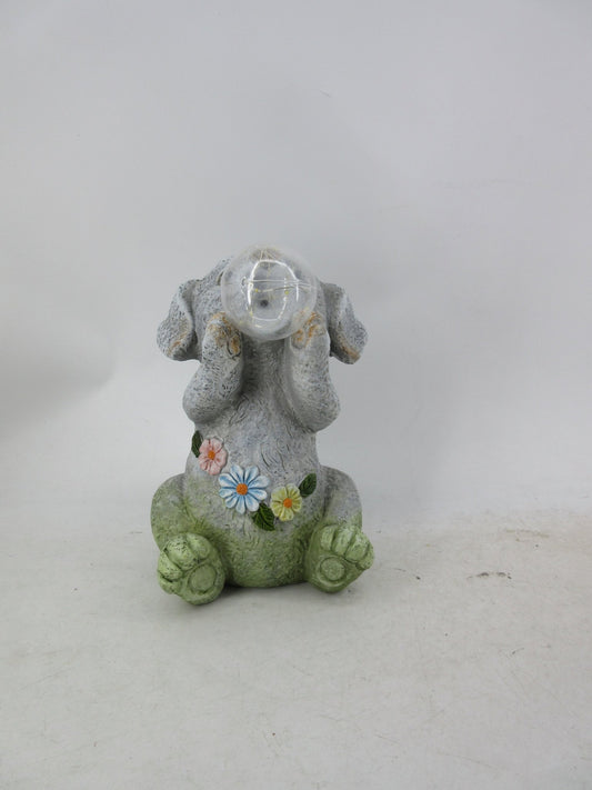 Solar Garden Statues with LED Lights Dog Frog Gnome Highland Cow Rabbit Cat Bear Collection KHSOLAR01 - with Dog with Globe Solar Light | Sold by Uncle Wiener's Wholesale