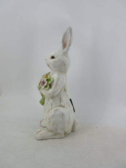 Solar Garden Statues with LED Lights Dog Frog Gnome Highland Cow Rabbit Cat Bear Collection KHSOLAR01 - with Rabbit Holding Flowers Solar Light | Sold by Uncle Wiener's Wholesale
