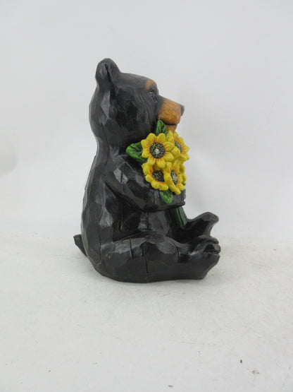 Solar Garden Statues with LED Lights Dog Frog Gnome Highland Cow Rabbit Cat Bear Collection KHSOLAR01 - with Bear with Sunflowers Solar Light | Sold by Uncle Wiener's Wholesale