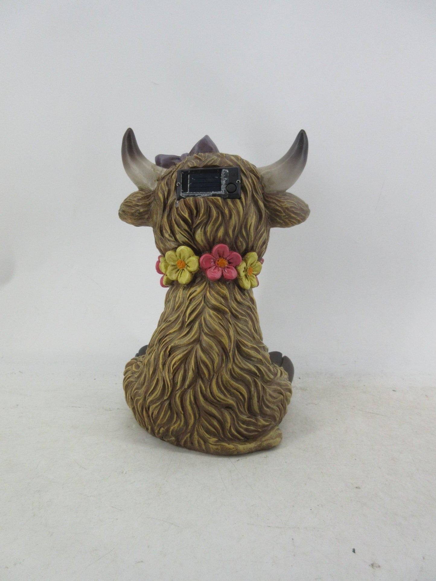 Solar Garden Statues with LED Lights Dog Frog Gnome Highland Cow Rabbit Cat Bear Collection KHSOLAR01 - with Highland Cow Floral Solar Light | Sold by Uncle Wiener's Wholesale