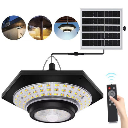 Solar Highbay LED Light with Remote – Dual Light Modes, Motion Sensor, IP65 Waterproof 527342 - with | Sold by Uncle Wiener's Wholesale