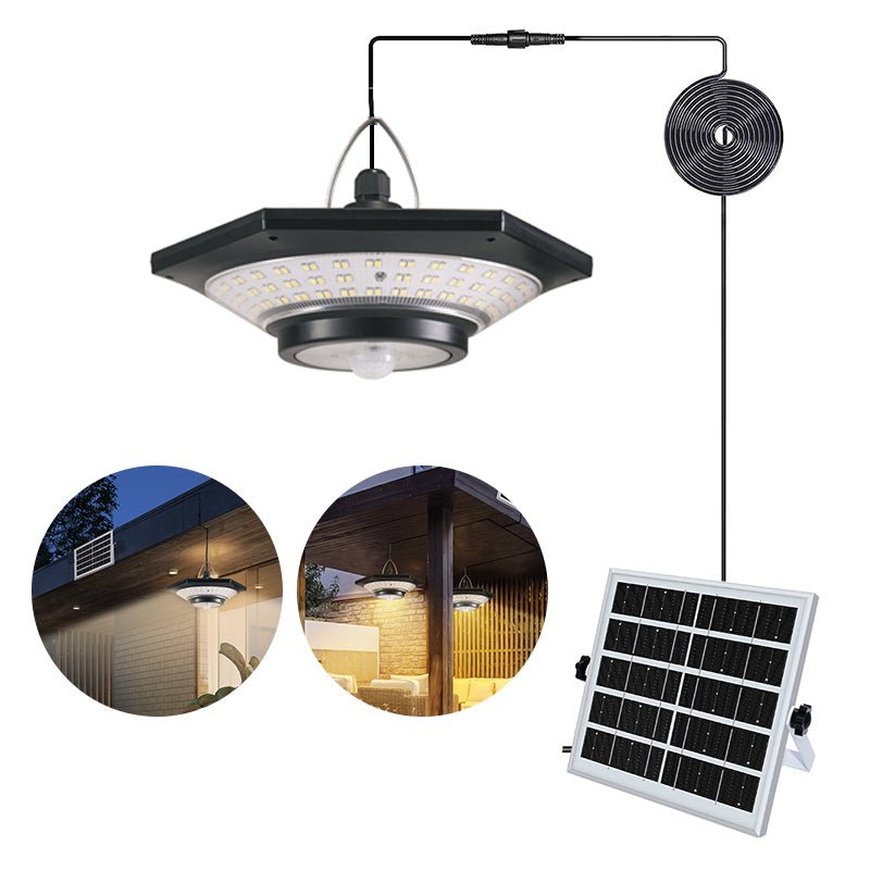 Solar Highbay LED Light with Remote – Dual Light Modes, Motion Sensor, IP65 Waterproof 527342 - with | Sold by Uncle Wiener's Wholesale