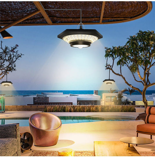 Solar Highbay LED Light with Remote – Dual Light Modes, Motion Sensor, IP65 Waterproof 527342 - with | Sold by Uncle Wiener's Wholesale