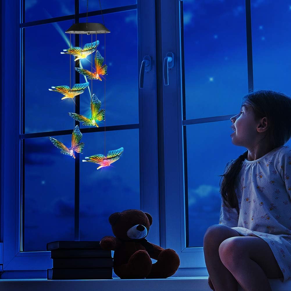 Solar LED Butterfly / Hummingbird / Crystal Ball Wind Chimes – Color - Changing RGB – 431HWC - with | Sold by Uncle Wiener's Wholesale