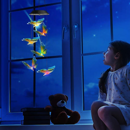 Solar LED Butterfly / Hummingbird / Crystal Ball Wind Chimes – Color - Changing RGB – 431HWC - with | Sold by Uncle Wiener's Wholesale