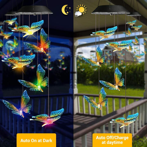 Solar LED Butterfly / Hummingbird / Crystal Ball Wind Chimes – Color - Changing RGB – 431HWC - with | Sold by Uncle Wiener's Wholesale