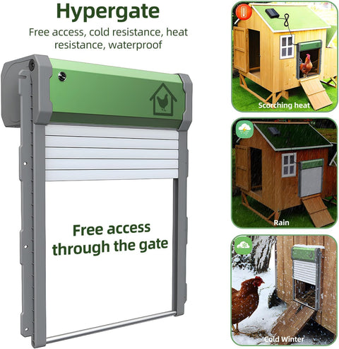 Solar Powered Automatic Chicken Coop Door – Timer, Remote & Light Sensor – Anti - Pinch, Waterproof – Model S1223 - with | Sold by Uncle Wiener's Wholesale