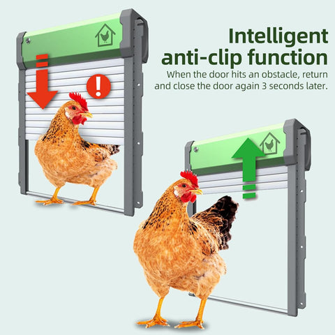 Solar Powered Automatic Chicken Coop Door – Timer, Remote & Light Sensor – Anti - Pinch, Waterproof – Model S1223 - with | Sold by Uncle Wiener's Wholesale