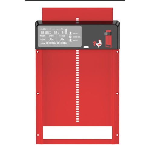 Solar Powered Automatic Chicken Coop Door with Remote Control, LCD Display, Timer, Light Sensor & Anti-Pinch Aluminum Door COOPX7 - with | Sold by Uncle Wiener's Wholesale