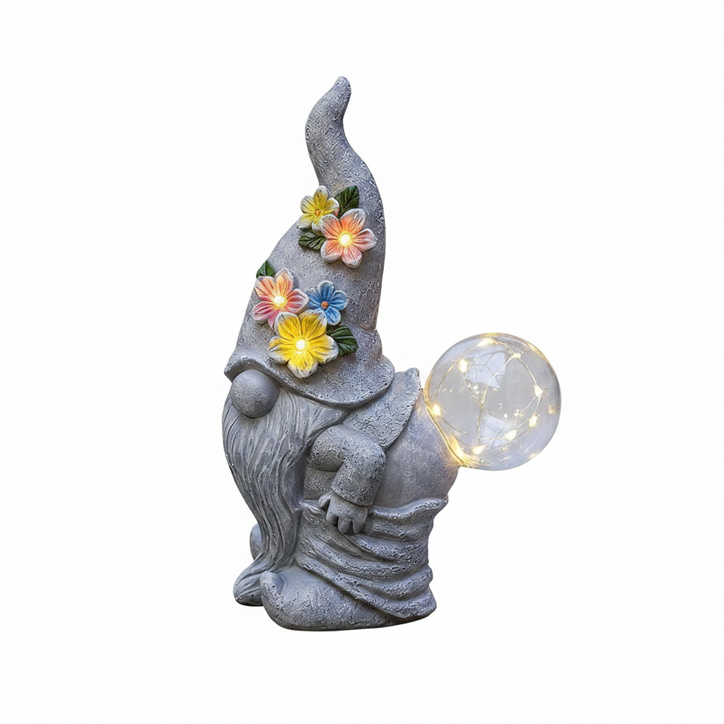 Solar Resin Gnome & Animal Garden Figures – Outdoor Decor Collection RSL16 - with 15.0 × 15.0 × 22.0 cm | Sold by Uncle Wiener's Wholesale