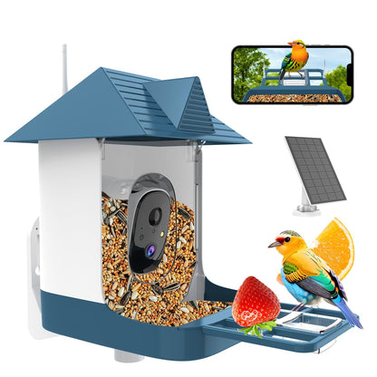 Solar WiFi Smart Bird Feeder Camera with 2MP HD, Night Vision & 2 - Way Audio – Dark Blue – BFBF11 - with | Sold by Uncle Wiener's Wholesale
