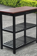 Solid Wood Home Kitchen Island with Drawer, Shelves & Towel Rack – TLFR2506 - with | Sold by Uncle Wiener's Wholesale