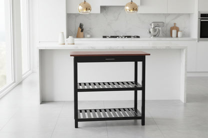 Solid Wood Home Kitchen Island with Drawer, Shelves & Towel Rack – TLFR2506 - with | Sold by Uncle Wiener's Wholesale