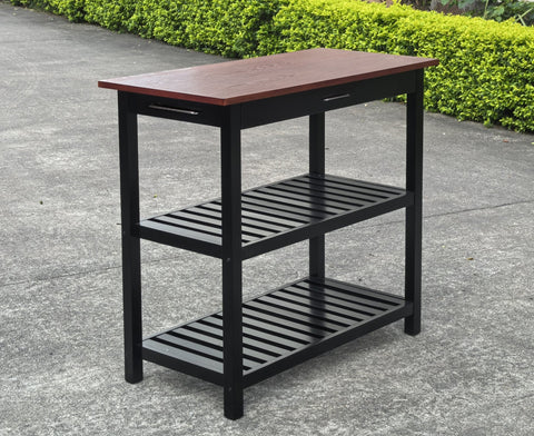 Solid Wood Home Kitchen Island with Drawer, Shelves & Towel Rack – TLFR2506 - with | Sold by Uncle Wiener's Wholesale