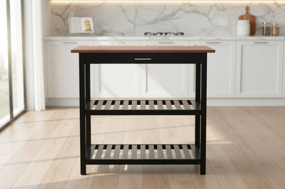 Solid Wood Home Kitchen Island with Drawer, Shelves & Towel Rack – TLFR2506 - with | Sold by Uncle Wiener's Wholesale