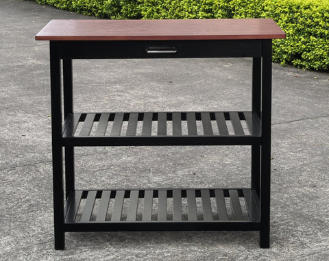 Solid Wood Home Kitchen Island with Drawer, Shelves & Towel Rack – TLFR2506 - with | Sold by Uncle Wiener's Wholesale