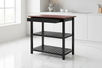 Solid Wood Home Kitchen Island with Drawer, Shelves & Towel Rack – TLFR2506 - with | Sold by Uncle Wiener's Wholesale