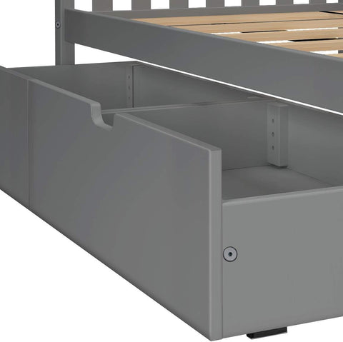 Solid Wood Twin Over Full Bunk Bed with Storage Drawers | Space - Saving Pine Kids Bed - with WHITE | Sold by Uncle Wiener's Wholesale