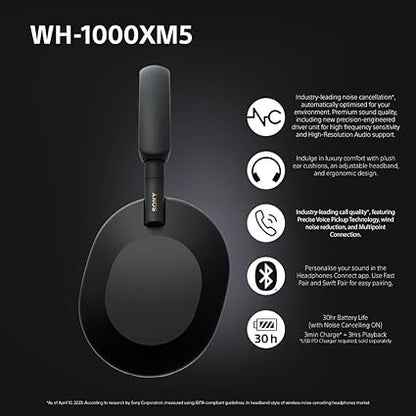 Sony WH - 1000XM5 Wireless Noise Cancelling Headphones – Hi - Res Audio, 30Hr Battery, Hard Case SONWH1000XM5BLK - with | Sold by Uncle Wiener's Wholesale