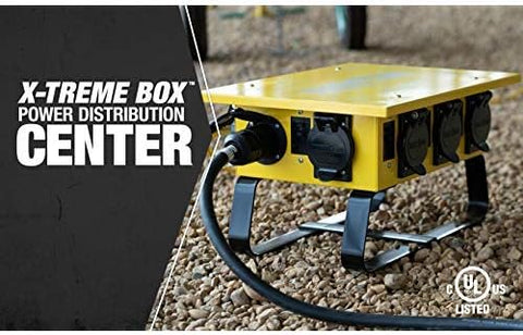 Southwire X - treme Power Distribution Box, Temporary Power Box, 50 - Amp, 125/250V, GFCI 6506UGSX - with Multi | Sold by Uncle Wiener's Wholesale