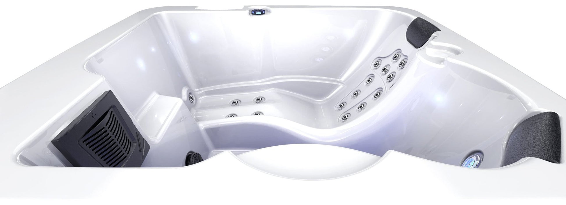 Digital temperature and jet control panel for outdoor hot tub