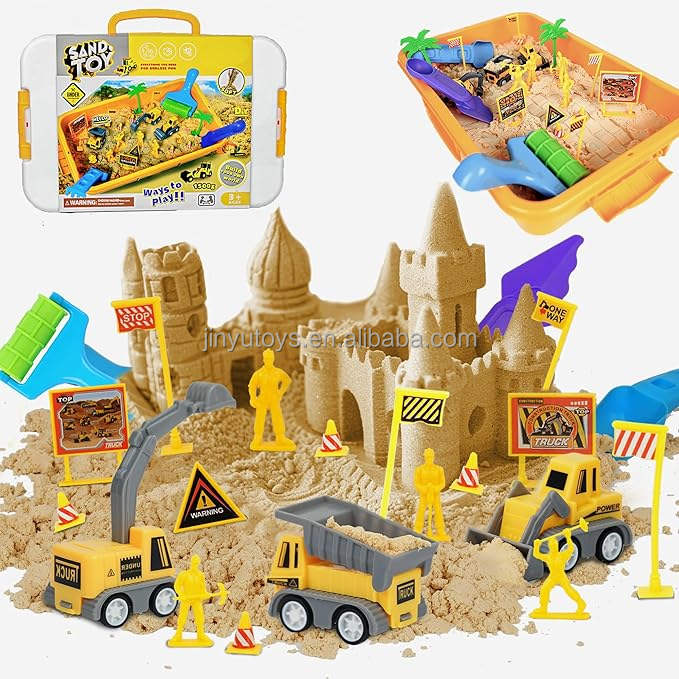 Space Sand Truck Sensory Play Box 1500g Construction Sand Toy Set JY437242 - with | Sold by Uncle Wiener's Wholesale