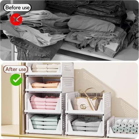 Space-saving foldable drawers used for home organization