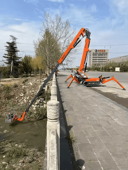 Spider Boom Lift 14.8 m Working Height Compact Track Aerial Platform THZ15 - with | Sold by Uncle Wiener's Wholesale