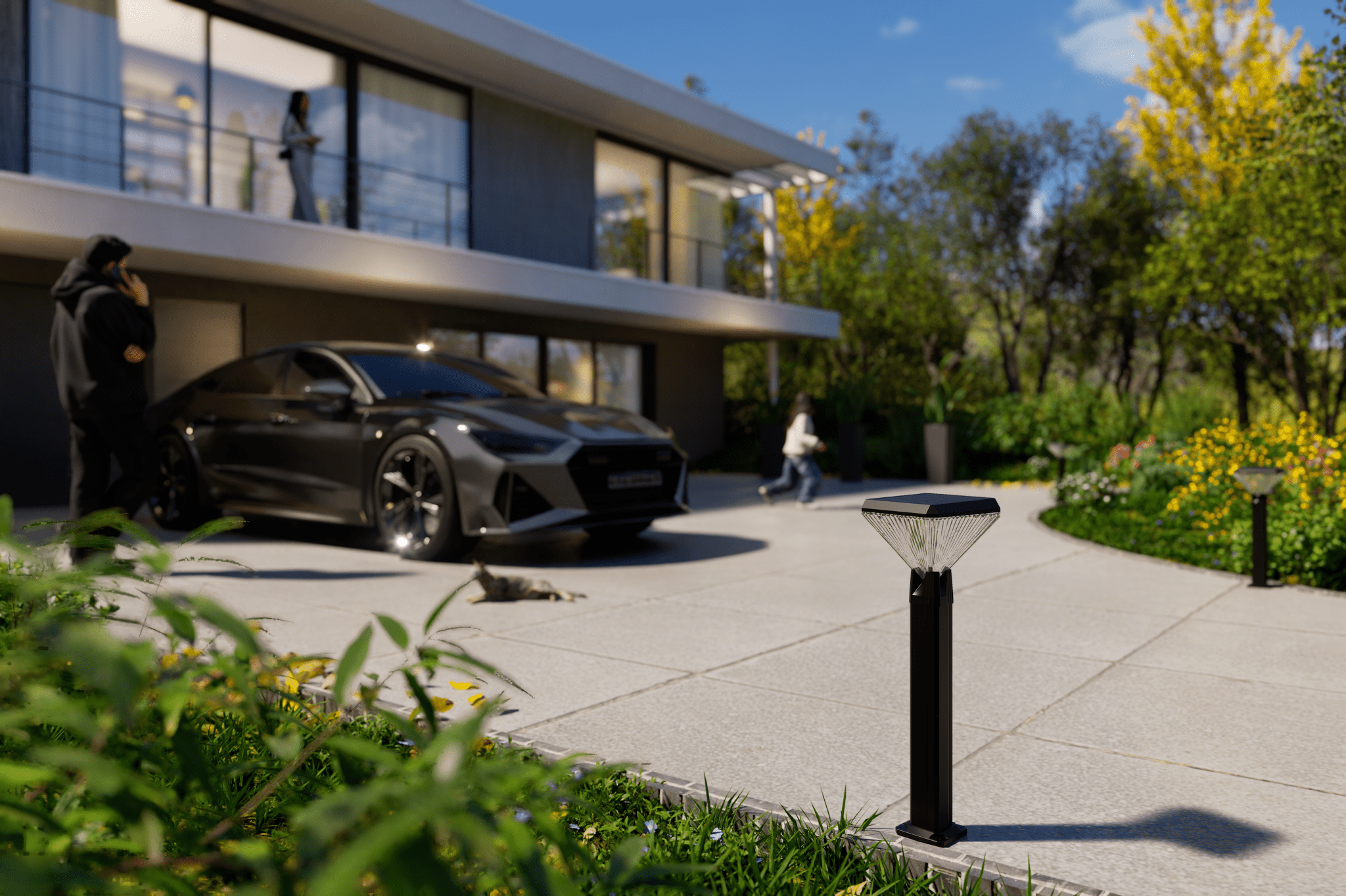 Square Solar Lawn Path Light 600 Lumens 3 Color Temperature Outdoor Garden Light QYJM14D - with | Sold by Uncle Wiener's Wholesale