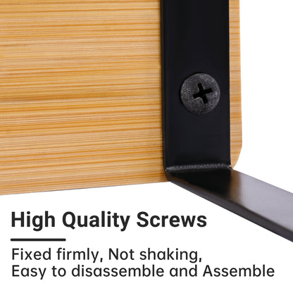 Stackable Set Bamboo Kitchen Counter Shelf Organizer 11.7″ x 7.7″ Black Metal Frame AMDBT30 - with | Sold by Uncle Wiener's Wholesale