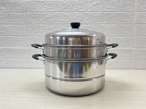 Stainless Steel 28cm Multi-Tier Steamer Pot with Lid Stackable Cooking Steamer SS28CM