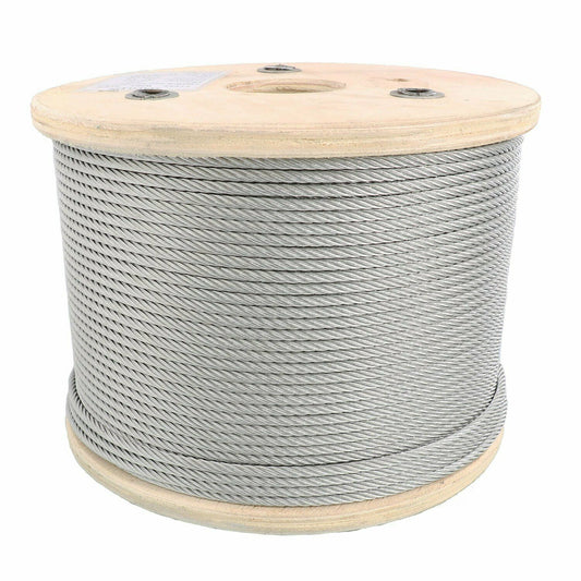 Stainless Steel 304 Aircraft Cable Wire Rope – 7x7 Construction, 1/8" & 1/4" – 250 FT Spool - with 250 FT 1/8″ | Sold by Uncle Wiener's Wholesale