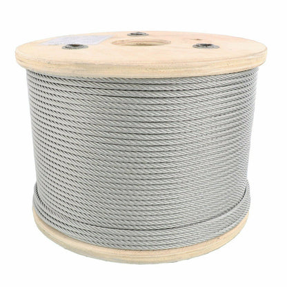 Stainless Steel 304 Aircraft Cable Wire Rope – 7x7 Construction, 1/8" & 1/4" – 250 FT Spool - with 250 FT 1/8″ | Sold by Uncle Wiener's Wholesale