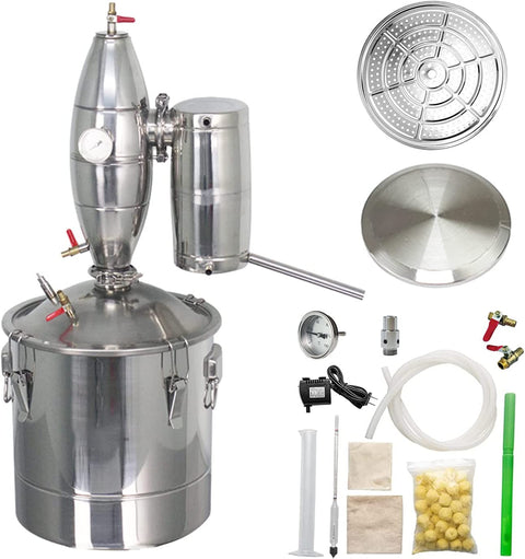 Stainless Steel Alcohol & Water Distiller | Home Brewing & Commercial Distillation - with 18.5 GALLON | Sold by Uncle Wiener's Wholesale