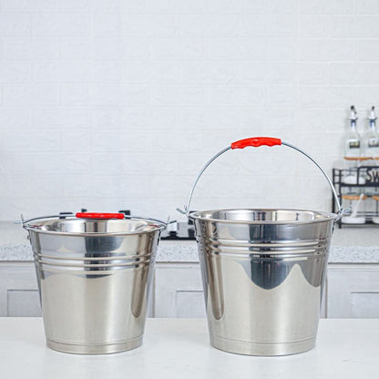 Stainless Steel Bucket 201 Grade Heavy Duty Utility Pail 8L 16L 20L - with 8L | Sold by Uncle Wiener's Wholesale