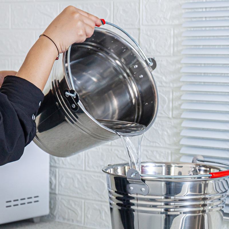 Stainless Steel Bucket 201 Grade Heavy Duty Utility Pail 8L 16L 20L - with 8L | Sold by Uncle Wiener's Wholesale