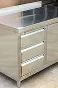 Stainless Steel Cabinet Bench – Garage & Restaurant Workstation Table | Model 1218234 - with | Sold by Uncle Wiener's Wholesale