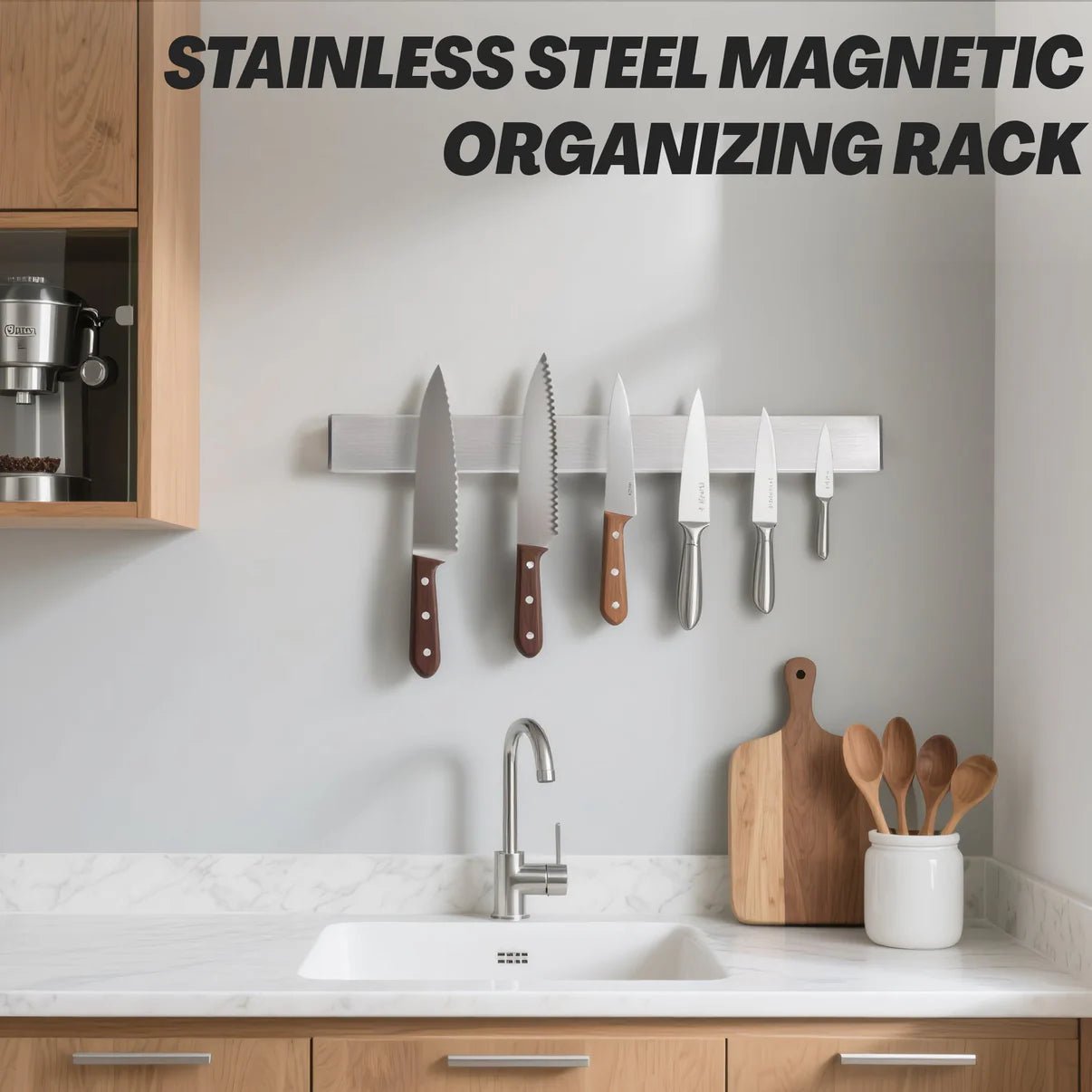 Stainless Steel Magnetic Tool Holder Rack – Corrosion - Resistant Wall Organizer with Anti - Collision Corners - with 40 × 4 × 1.6 cm | Sold by Uncle Wiener's Wholesale