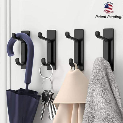 Stainless Steel Over Door Hooks Heavy Duty 10LB Adhesive Door Hanger Rack Organizer DHK1195 - with | Sold by Uncle Wiener's Wholesale