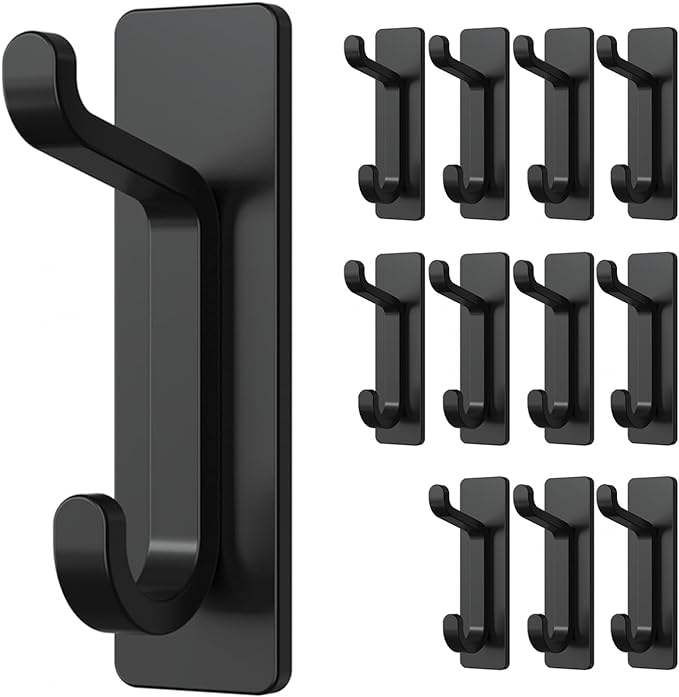 Stainless Steel Over Door Hooks Heavy Duty 10LB Adhesive Door Hanger Rack Organizer DHK1195 - with | Sold by Uncle Wiener's Wholesale