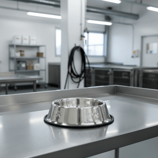 Stainless Steel Pet Food Bowl Set 7" & 10" Durable Dog & Cat Feeding Bowls - General Equipment with 7 inch bowl | Sold by Uncle Wiener's Wholesale