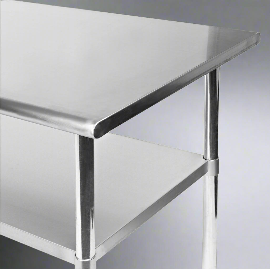 Stainless steel commercial prep table with undershelf

NSF-certified food prep workstation

Adjustable kitchen prep table for restaurants