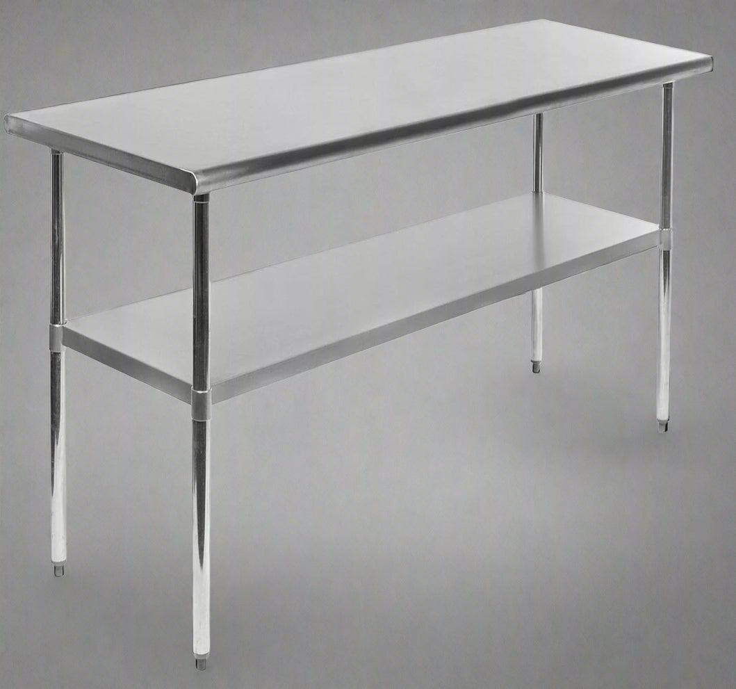 Stainless steel commercial prep table with undershelf

NSF-certified food prep workstation

Adjustable kitchen prep table for restaurants