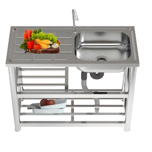 Stainless Steel Utility Sink 29.5″ × 15.7″ × 31.5″ with Faucet & Drain Kit SS7540S