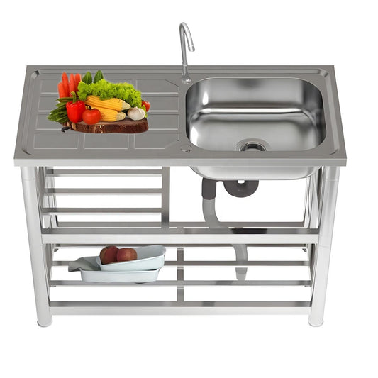 Stainless Steel Utility Sink 29.5″ × 15.7″ × 31.5″ with Faucet & Drain Kit SS7540S - with | Sold by Uncle Wiener's Wholesale